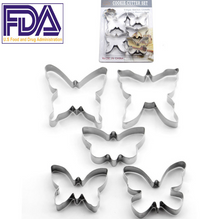 Ladda upp bild till gallerivisning, 5st/Pack Utstickare Fjäril  5 PCS/Set Butterfly Cookie Cutter Påsk Pepparkaksform
