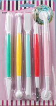 Ladda upp bild till gallerivisning, Dubbel Sida Fondant Modelleringsverktyg 5 Delar 5 PCS  Fondant Cake Roy Icing Cookie Decoration Sculpting tools
