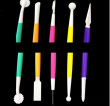 Ladda upp bild till gallerivisning, Dubbel Sida Fondant Modelleringsverktyg 5 Delar 5 PCS  Fondant Cake Roy Icing Cookie Decoration Sculpting tools
