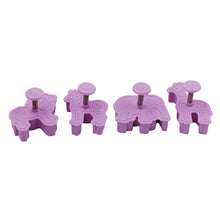 Ladda upp bild till gallerivisning, 4 St/Pack Djungeldjur Kakstämplar Utstickare  4 PCS Animal Press Stamp Cookie Fondant Cutter Mold
