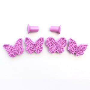 4 St/Pack Fjäril Kakstämplar   Fondant Stämpel Formar  4 PCS Butterfly Fondant Embossing Press Mold  Embossed Design For Fondant Cupcake Wedding Cake Decoration