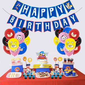 47 St/Pack Sonic The Hedgehog Temafest Dekoration 47 PCS /Set Sonic Themed  Birthday Party Decoration