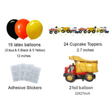 Ladda upp bild till gallerivisning, 48 St/Pack  Byggnadsfordon Temafest  48 PCS/Set  Construction Vehicle Themed Party Decoration
