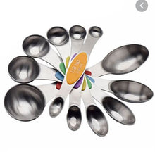 Ladda upp bild till gallerivisning, Magnetisk Måttsats,Mätsked Rustfrit Stål 6 PCS Double End Stainless Steel Magnetic Measuring Spoon Colorful
