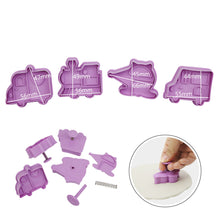 Ladda upp bild till gallerivisning, 4 St/Pack Kakstämplar Utstickare Fordon Bil   4 PCS/Set Transportation Cars Stamp Cookie Fondant Cutter Mold
