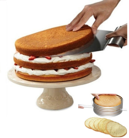 2 St/ Pack Justerbar   tårtring för jämna bottnar Justerbar Tårtbottenskärare  Tårtlyftare  PCS/Set Adjustable Cake Slicing Mold+ Stainless Steel Cake Cookie Pizza Bread Transfer Sheet