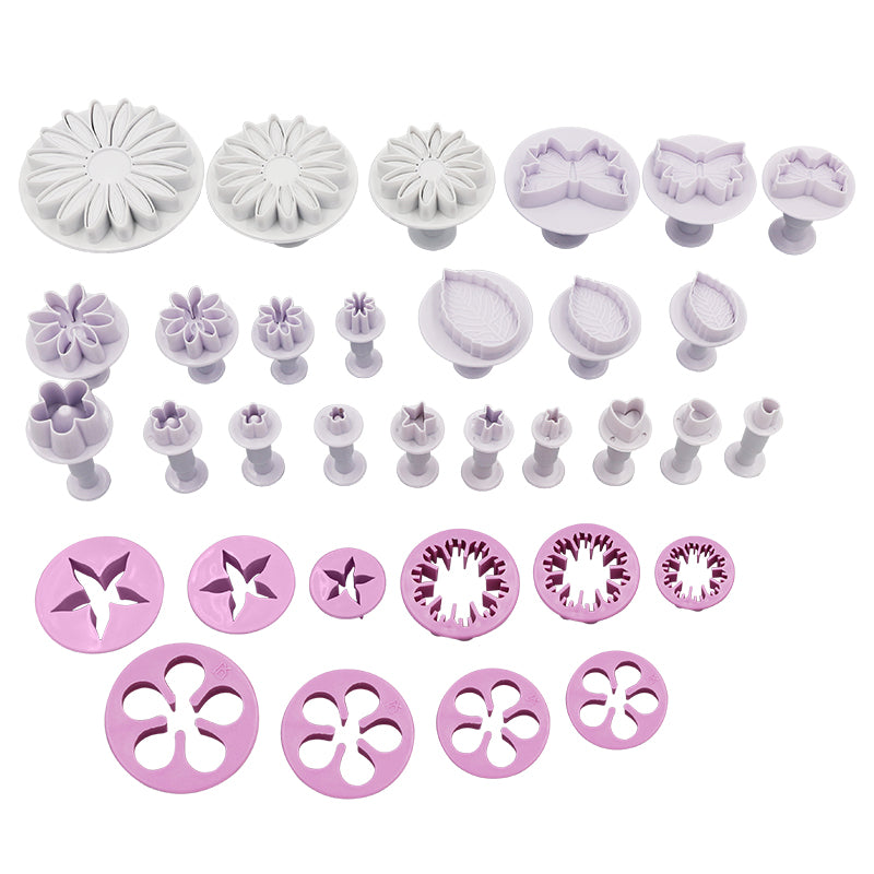 33 St/Pack Fondant Utsickare Blommor Löv Fjärilar  33 PCS/Set Fondant Flower & Leaves Pattern Cutters