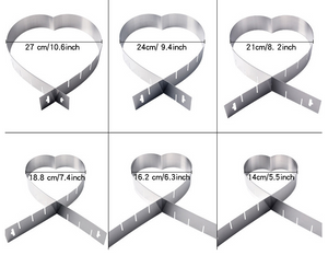 Justerbar Hjärtformad Tartring Rostfritt Stål --Adjustable Stainless Cake Cutting Ring- Heart Shape