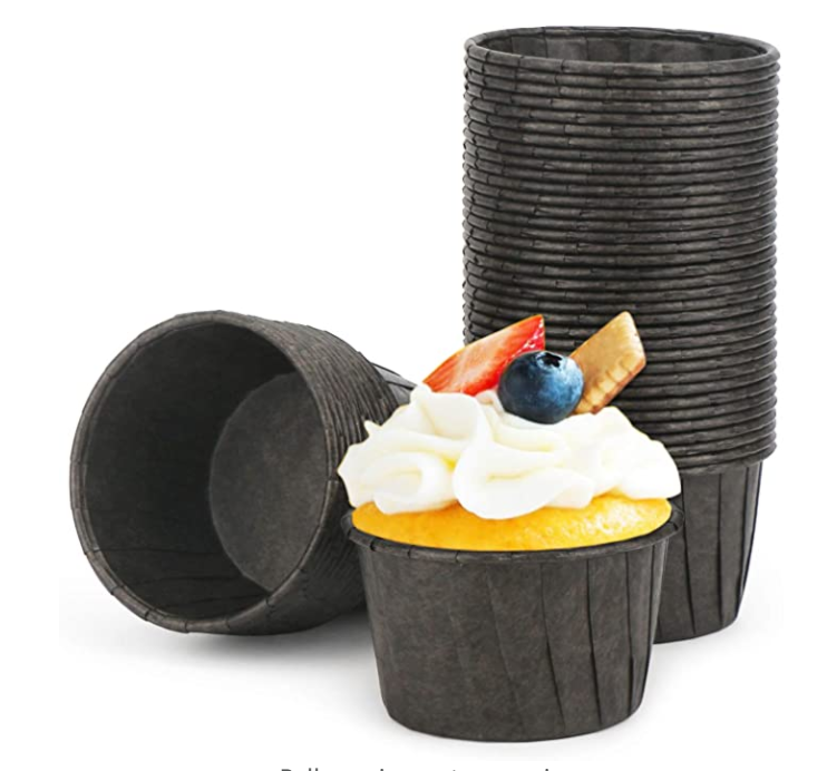 50 St/Pack Muffinsformar  Svart 50 PCS/Box Lamination Baking Cup