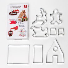 Ladda upp bild till gallerivisning, 9 St/Set Litet 3D Hus - Pepparkaksformar 9 PCS Little Gingerhouse  Christmas Cookie Cutter
