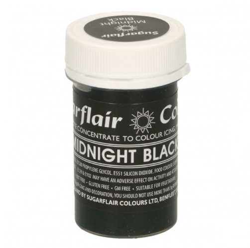 Sugarflair Pastafärger Svart   Sugar Flair Midnight Black Pastel Concentrate Color 25g