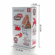 Ladda upp bild till gallerivisning, 9 St/Set Litet 3D Hus - Pepparkaksformar 9 PCS Little Gingerhouse  Christmas Cookie Cutter

