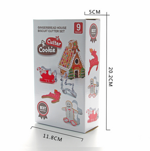 9 St/Set Litet 3D Hus - Pepparkaksformar 9 PCS Little Gingerhouse  Christmas Cookie Cutter