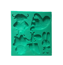 Ladda upp bild till gallerivisning, 5 i 1 Zootopia Silikonform   Tårta Dekoration  Barn Tårta Lera  Fondant  Sockerpaste 5 in 1 Zootopia Fondant Clay Silicone Mold ,
