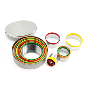 12 St/Pack Utstickare Runda -Färgstark Kant 12 PCS/Set Round Dough Cookie Pastry Cutter Fondant Cutter