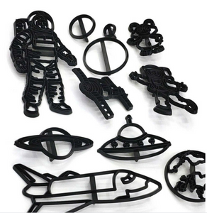 11 St/Pack Rymdraket & Astronaut Utstickare Fondant Patchwork