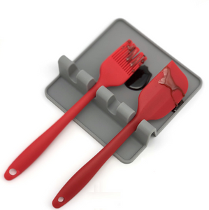 Köksredskapshållare  Köksredskap Heat Resistant Silicone Spoon Rest Ladle Utensil Holder Rack Cooking Tool Holder