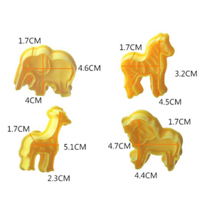 4 St/Pack Djungeldjur Kakstämplar Utstickare  4 PCS Animal Press Stamp Cookie Fondant Cutter Mold
