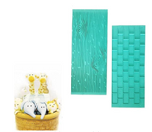 Ladda upp bild till gallerivisning, 2 St/Pack Tegelvägg &amp; Bark  Plastformer Fondant Tårtkant Dekoration  Brick Wall Tree Bark Fondant Cake Border Pressing Mold Cake Decoration

