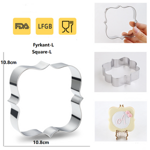 3 St/Pack  Plakett Pepparskakform Utstickare Fyrkant 3 PCS/Set Square Plaque  Frame Cookie Cutter