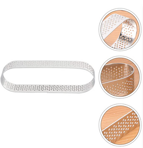 6 St/Pack Perforerad Tårtring  Dessert Mousse  Perforated  Oval Ring  100*30 * 20mm