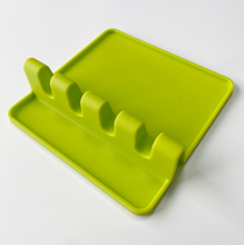 Ladda upp bild till gallerivisning, Köksredskapshållare  Köksredskap Heat Resistant Silicone Spoon Rest Ladle Utensil Holder Rack Cooking Tool Holder
