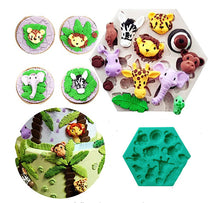 Ladda upp bild till gallerivisning, 8 i 1 Små Bland Skog Djungel Djur Silikonform 8 in 1  Small  Mixed Jungle Forest Animal Silicone Mold
