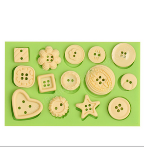 14 I 1 Knapp Silikonform-B   14 in 1 Button Pattern Silicone Mold-B