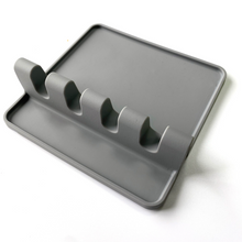 Ladda upp bild till gallerivisning, Köksredskapshållare  Köksredskap Heat Resistant Silicone Spoon Rest Ladle Utensil Holder Rack Cooking Tool Holder
