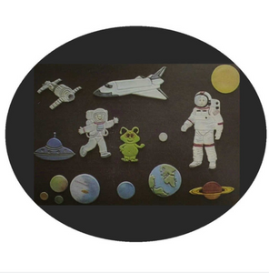 11 St/Pack Rymdraket & Astronaut Utstickare Fondant Patchwork