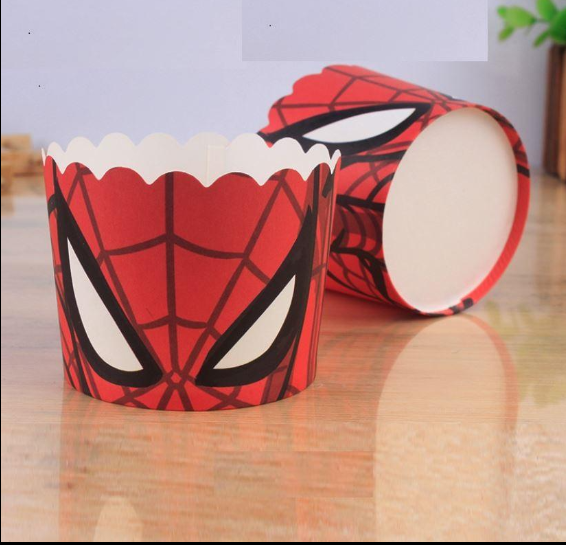 48 St/Pack Spider-man  Muffinsbakformar, Cupcake Bakformar   48 PCS/Box Spider-man  Cupcake Baking Cup