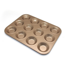 Ladda upp bild till gallerivisning, Funktion 12 hål Non-stickbeläggning  Muffinskakform   (Grunt)
