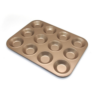 Funktion 12 hål Non-stickbeläggning  Muffinskakform   (Grunt)