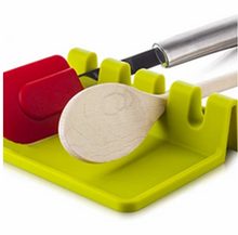 Ladda upp bild till gallerivisning, Köksredskapshållare  Köksredskap Heat Resistant Silicone Spoon Rest Ladle Utensil Holder Rack Cooking Tool Holder
