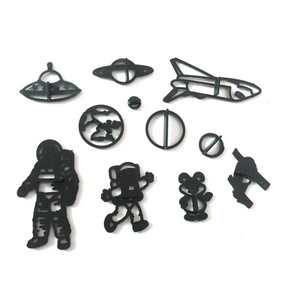 11 St/Pack Rymdraket & Astronaut Utstickare Fondant Patchwork