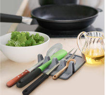 Ladda upp bild till gallerivisning, Köksredskapshållare  Köksredskap Heat Resistant Silicone Spoon Rest Ladle Utensil Holder Rack Cooking Tool Holder
