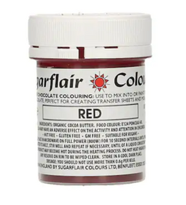 Sugarflair Chokladfärg Röd  Sugarflair Red Cholocate Coca Butter Color-35g
