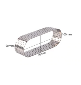 6 St/Pack Perforerad Tårtring  Dessert Mousse  Perforated  Oval Ring  100*30 * 20mm