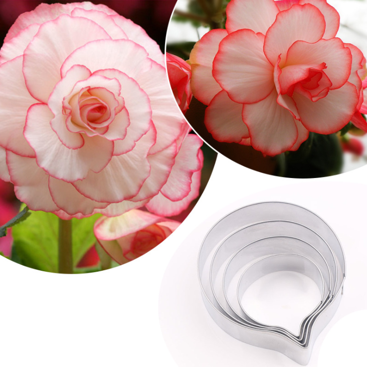 4 St/Pack  Gumpaste Fondant Utstickare  Blomma Begonia   4 PCS/Set Fondant Gumpaste Flower Cutter Begonia