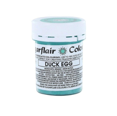 Sugarflair Chokladfärg Anka ägg Blå  Sugarflair Duck Egg Blue Cholocate Coca Butter Color-35g