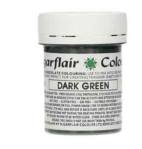 Sugarflair Chokladfärg Mörkgrön  Sugarflair Dark Green Chocolate Coca Butter Color-35g