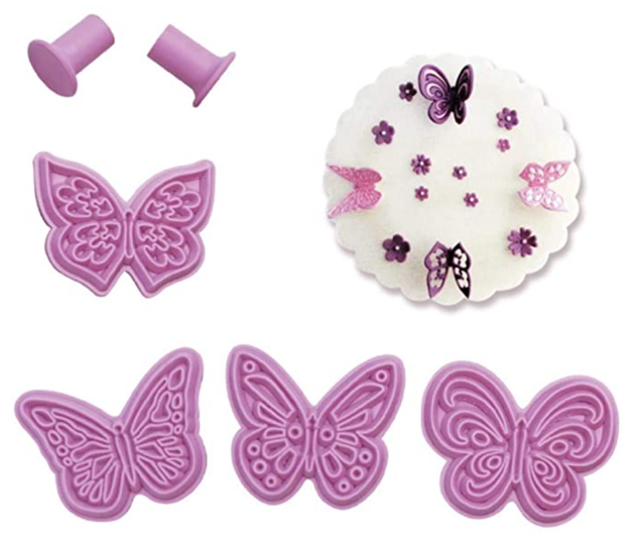4 St/Pack Fjäril Kakstämplar   Fondant Stämpel Formar  4 PCS Butterfly Fondant Embossing Press Mold  Embossed Design For Fondant Cupcake Wedding Cake Decoration
