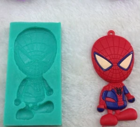 Små Spider Man Silikonform Fondant Choklad Sockerpasta  Lera Small Spiderman Fondant Clay Chocolate Mold
