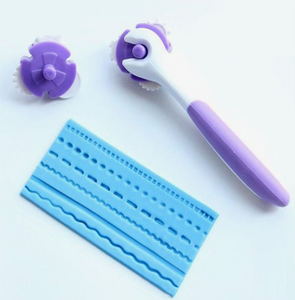 6 i 1 Mönster Fondant  Bård  Bånd Utistickare  6 in 1  Pattern Fondant Stripe Embro Strip Ribbon Woven Pattern Rolling Cutter