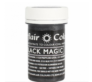 Sugarflair Pastafärger Svart  Magi   Sugarflair Black Magic - Satin Paste Food Color 25g
