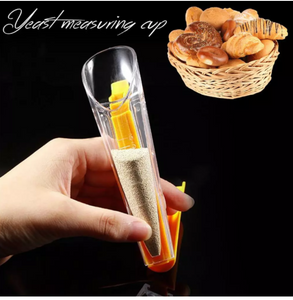2 in 1 Jästmätkopp med Tätningsklämma  Kökverktyg  Väga & Mäta 2 in 1 Plastic Measure Dry Yeast Special Cup With Sealing Clip Bread Gauge Pick Weights Measure Tool