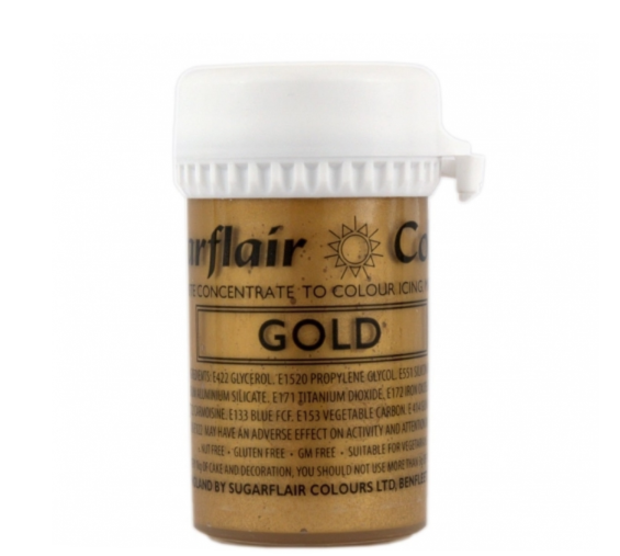 Sugarflair Pastafärger Guld    Sugarflair Satin Paste Food Color Glod 25g