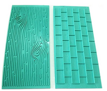 Ladda upp bild till gallerivisning, 2 St/Pack Tegelvägg &amp; Bark  Plastformer Fondant Tårtkant Dekoration  Brick Wall Tree Bark Fondant Cake Border Pressing Mold Cake Decoration
