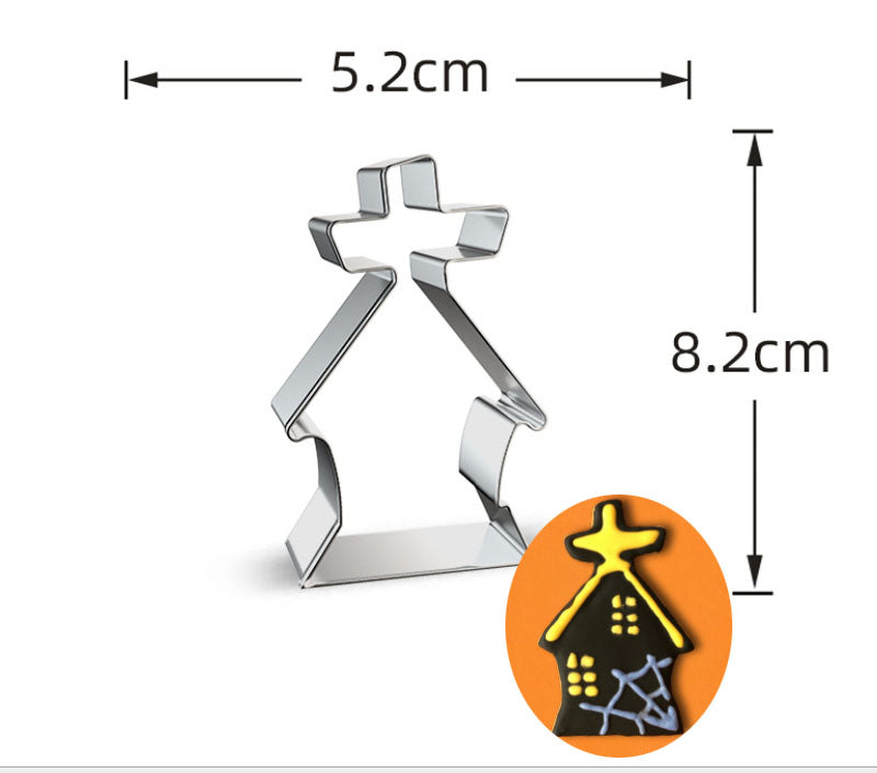 10st/Pack Halloween Utstickare Pepparkaksformar med stenciler Collection A
