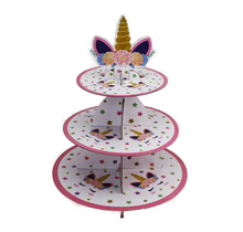 Ladda upp bild till gallerivisning, 3 Våningar  Muffinsställ -Unicorn 3-Tier Cupcakes Stands-Unicorn Pattern
